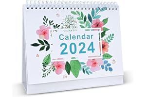 DUTTY Calendario de escritorio 2024; Calendario de escritorio mensual,22,8 CM x 19,6 CM, le deseo felicidad todos los días