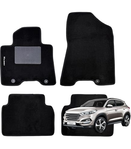 J&J AUTOMOTIVE Tappeti Auto In Velluto Su Misura Per Hyundai Tucson (2021): Set 4 Pezzi Antiscivolo E Fonoassorbenti, Facili Da Pulire