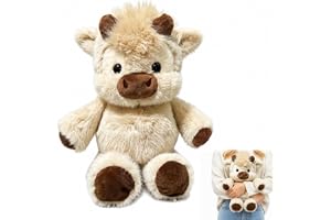 Zinueen Hochlandrind Kuscheltier Plush 45cm/60cm, Kuscheltier Kuh & Running Plush Cow, Mjukt plyschdjur som Dekoration och Pr