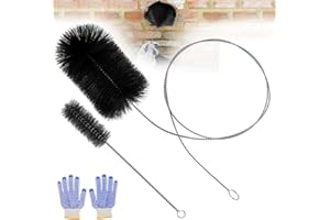 GMMG Deshollinador de Chimeneas, 2 Piezas 150 mm/180 mm Limpia Chimeneas, Deshollinador de Chimeneas Leña, Cepillo de Chimenea