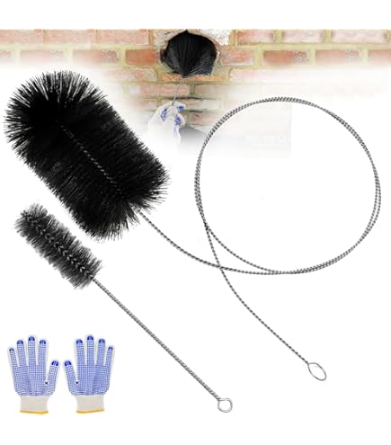 Schoorsteenveger Boormachine Aangedreven Reinigingsset Roterende Reiniger Borstel Veegborstel Open Haard Rookkanaal Versterkte Nylon Flexibele Staven Schoorsteen Reinigingsborstel Kit (Color : Blue