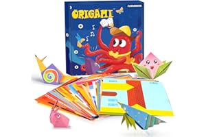 GEBRAZY Juego De Origami Para Niños, 108 Hojas De Papel Con 54 Patrones, Kit De Origami Con Libro De Instrucciones, Papel De Origami Para Niños Y Niñas De 3 A 12 Años