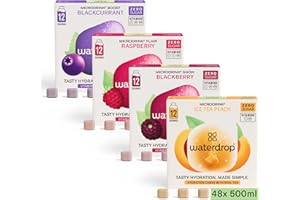 WATERDROP MICRODRINK waterdrop® Microdrink Berry Set - Water Flavouring - Hydration Tablet - Natural Fruit Mix - Vitamin C - Sugar Free - Raspberry - Blackberry - Acai - Peach - 48 Drinks