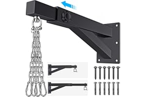 SELEWARE Colgador para Saco De Boxeo, Soporte De Pared, Robusto Soporte De Pared para Saco De Boxeo, Muay Thai - Boxeo Y MMA, Longitud Ajustable