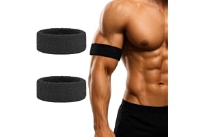TOPTIE 2 st Bicepband för fotboll, frottétyg arm svettband armband benband för sport (ett par)