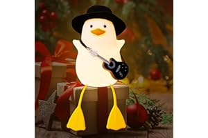 Anywin Cute Guitar Duck Light, Funny Duck Toys with Gentleman Hat & Mini Guitar & Warm Color & Dimming & Timer for Room Decor, Creative Gifts for Birthday Xmas Baptism for Baby Girls Boys Child
