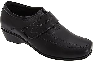 Mod Comfys Ladies Touch Fastening Leather Elasticated Shoes