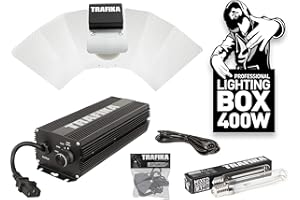 TRAFIKA URBAN HYDROPONICS TRAFIKA - Kit Illuminazione per Coltivazione Professionale 400W: BALLAST Regolabile 400W + BULBO da 400W + Cavo da 4M + PULEGGE + RIFLETTORE/Kit Illuminazione