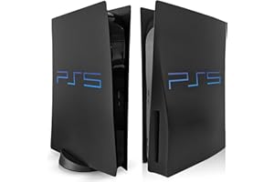 FORMLESSEMPIRE Faceplate for PS5 Side Shell Plates PlayStation 5 Disc Edition Console Replacement Accessory Case Cover Black Plate Anti-Scratch Dust Cover Skin Protector (Retro Disc Edition)