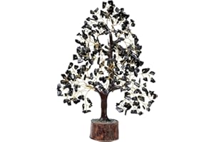 Wonder Care Albero di cristallo di tormalina nera_chakra della vita, energia positiva_pietra preziosa fatta a mano, portafortuna_guarigione_chakra_regalo di prosperità_decorazione Feng-Shui_300