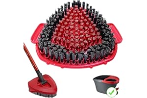 PUREBLISS 1PCS Spin Mop Replace Scrub Brush Compatible with Vileda 1-Tank System,Scrubber Mop Head,More Layers of Bristles Great for Tub,Tile,Wall,Swimming Pools,Kitchen