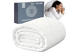 Degrees of Comfort Gewichtsdecke 135x200cm 9kg, Anti Stress Therapiedecke aus 100% Baumwolle, Schwere Decke Beschwerte Decke für Erwachsene Kann den Schlaf verbessern und Stress abbauen
