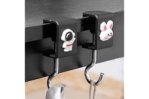 XINSUO Haczyki na torebki stołowe, regulowane haczyka, antypoślizgowe do torby, montażu na stole, szkolnej, odpowiednie do biurka, 2 sztuki (czarne)