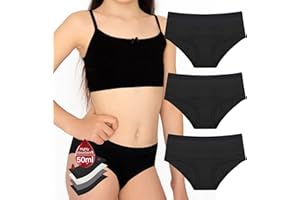 Joyo Roy Bielizna okresowa Dziewczęca bielizna menstruacyjna Bielizna dziewczęca Dziewczęca bielizna okresowa Dziewczyny 12 lat Majtki okresowe 10-12 lat Opakowanie 3 szt.