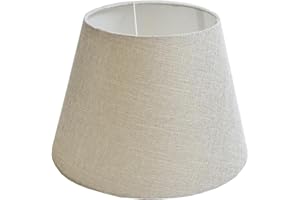 B & S Lampenschirm kegelförmig aus Stoff H 20 x Ø 30 cm für Tisch - Stehlampen (hellgrau)