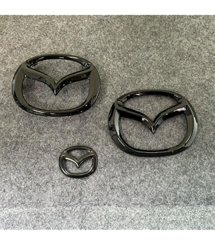 Mazda Emblem 3D Emblem Badge Sticker For Mazda Models - ABS Black Logo Decal Mazda Logo Decal