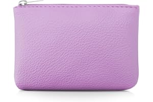 TIESOME Portmonetka z poliuretanu, czarny, wzór Lychee, z zamkiem błyskawicznym, portmonetka przenośna, portmonetka mini do zmiany, portmonetka dla kobiet, liliowy, 12x9x1.2cm/4.72x3.54x0.472in,