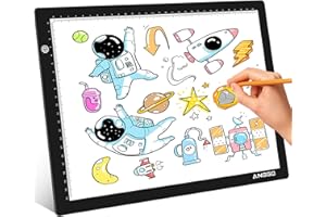 ANGGO Mesa de Luz para Dibujo, Mesa de Luz A4 LED Tableta de Dibujo Tablero de Copia LED Mesa de Luz para Calcar Brillo Ajustable con Cable USB para Artistas, Animación, Bocetos, Diseño, Tatoo