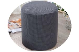 HOOWARM Ottoman Cover Round/Square Luxury Stretch Ottoman Slipcover 40x40/45x45cm Removable Washable Foot Stool Covers Sofa Foot Pouffe Protector Red/Grey/Brown/Beige ( Color : #2 , Size : 40x40cm/15.7x15.7"