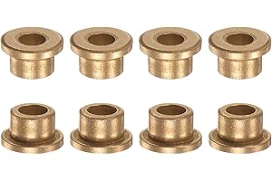 QUARKZMAN 8pz Flangia Cuscinetto Manicotto 6mm Alesaggio x 10mm OD x 8mm Lunghezza x 2mm Flangia Spessore, Bronzo Boccola Autolubrificante Boccole Manicotto per Attrezzature Industriali