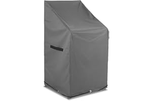 PRIMA GARDEN Funda para sillas de jardín, 65 x 65 x 120/80 cm, poliéster 600D, impermeable, efecto perlado, resistente a los rayos UV, robusta