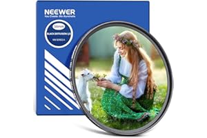 NEEWER 58mm Black Diffusion 1/8 Filter Soft Dreamy Cinematic Effect Filter Ultra Slim Water Repellent Scratch Resistant Optical Glass, Multi Nano Coatings for Video/Vlog/Portrait Photography