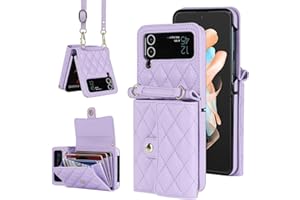 GoodcAcy Funda para Samsung Galaxy Z Flip 3,Conector de Metal Plegable Conveniente,Anti-arañazos, Anti Caída Bumper Carcasa Case Cover para Galaxy Z Flip 3,Morado