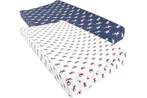 Hudson Baby Unisex Baby Cotton Changing Pad Cover, Tractor and Cow, One Size