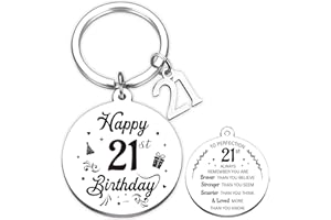 Aurmonigo Happy Birthday Gifts Keyring - Inspirational 13th 16th 17th 18th 21st Engraved Keychain for Boys and Girls, Keepsake Presents from Mum Dad
