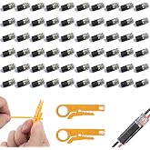 Ptyism 60 Pieces Quick Electrical Connectors (with 2 Strippers) Double-Wire Plug-in Connector丨Quick Connectors for Cars, LED