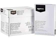 Amazon Basics Papel multiusos para impresora A4 80gsm, 2500 Unidad, 5 Paquetes de 500, Blanco