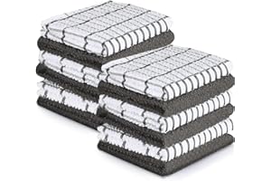 Sunshine Comforts Egyptian Cotton (8-Pack) Grey Tea Towels 40x70 CM, Super Soft and Absorbent, Cotton Kitchen Towels, Dish Towels, T Towels, Hand Towels, Bar Towels & Dish Cloths for Kitchen Linen
