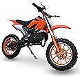 KidMoto Adventure 49cc Kids Mini Dirt Bike, Beginner Friendly - Easy Twist & Go Throttle, Simple Pull Start, 28MPH, Disc Brakes, Safe & Fun for Young Riders