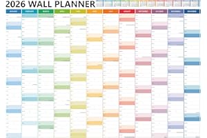 DZHZAL 2026 Wall Planner, Year Planner 2026 Wall-Jan to Dec 2026(12 Months), Extra Wide Size A1 2026 Yearly Calendar with Monthly Calendars & Highlighted Key Dates, Perfect for Office & School (33" x 23.5")