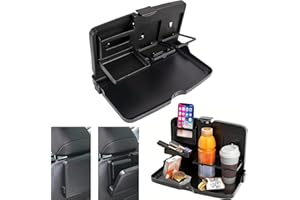 Cimvidi Organizer na tylne siedzenie samochodowe, ochrona oparcia samochodu, na tylne siedzenie pasażera, biurko samochodowe z uchwytem na napoje i uchwytem na telefon komórkowy