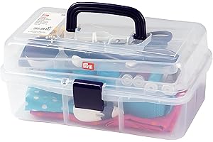 ‎PRYM Prym 612725 Nähbox Transparent, 33 x 20 x 15 cm – Aufbewahrungsbox für Nähutensilien & Zubehör | Leicht, stapelbar, mit Griff, robuster Kunststoff