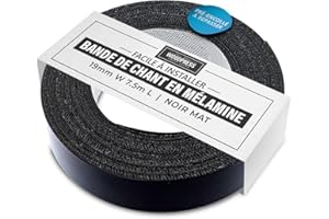 WoodPress® 19 mm Mélamine Noir Mat Bande de Chant en Placage Préencollé – Rouleau de 7,5 m – Application à Repasser facile à faire soi-même, couvre le bord d'un panneau MDF standard