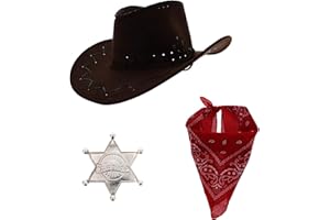 Zac's Alter Ego Fancy Dress Cowboy Sheriff Badge, Hat & Bandana/Neckerchief Set