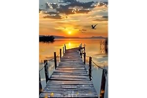 EOBROMD Diamond Painting Kit Completo Puesta de Sol, Paisaje Pintura de Diamante Adultos, Punto de Cruz Diamante, Cuadro Diamante Art Rhinestones Bordado para Decoración Hogar 30x40 cm