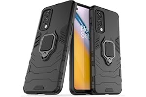 IMIRST OnePlus Nord 2 5G Custodia, Armor Custodia con 360 Gradi Girevole Anello, Silicone TPU e PC Doppio Strato Bumper Protettiva Cover per OnePlus Nord 2 5G. HB Black