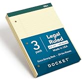 Tops Double disket Writing Tablet ile ekstra sert arka taraf, 8 &ndash; 1/2 x 11 &ndash; 3/10,2 cm, delikli, 3-delik delikli, Kanarienvoe