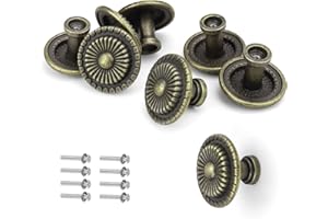 GEBAUM Vintage Grands Poignée Meuble, 8 pièces Bouton Meuble, 32mm Poignee de Meuble Cuisine avec Vis pour Tiroir, Cuisine, Salle de Bain, Armoire, Commode