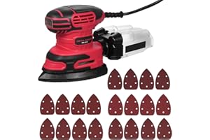 VISTRECK Deltaschleifer 220W Schleifmaschine 13000 OPM Multischleifer Schwingschleifer mit Staubsammler, 1,6 Amp Handschleifer mit 20 Schleifpapieren für Holz