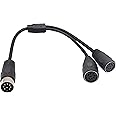 zdyCGTime Din 8-Pins Male to Female Adapter Audio Speaker Cable Din 8-Pins Male to 2 Female Speaker Audio System Microphone Signal Control Splitter Extension Cable (30cm/1ft-8pin)