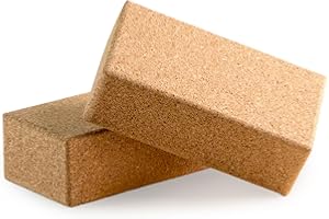 PUREPOWER Blok do Jogi Zestaw 2 Sztuk, Klocek Korkowy do Jogi | Wsparcie Treningowe do Jogi, Pilatesu, Medytacji, dla Początkujących Trening Pleców i Rozciąganie