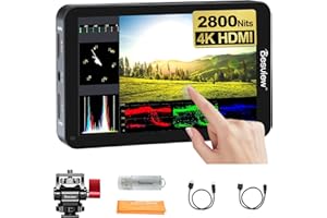 Desview R6 Camera Field Monitor 2800nits 5.5 inch Full HD 1920X1080 IPS Touch Screen Camera Monitor with 4K HDMI 3D LUT Waveform Video Peaking Focus Assist for DSLR