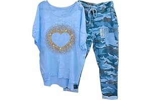 BATTNOT Zweiteiler Damen Sommer Elegant GroßE GrößE Damen Leinen Outfit Elegant 2 Teiler Hosenanzug Set Lässig Kurzarm Oberteil und Weite Hose Caprihose Freizeithose Trainingsanzüge Loungewear Streetwear