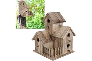 Ruiqas Bird Rest Shelter, Wooden Bird Nesting Box Birdhouse Shelter Bird Stand Small Decoration for Outdoor Garden (20.5x 15.5x15.5 cm / 8.1x6.1 x 6.1 inch)