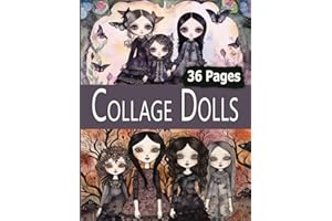 Collage Dolls: 36 Pages Of Halloween Gothic Girls Paper Art Big Eyes Goth Theme For Crafting, Original Scrapbooking, Junk Journal Ephemera Embellishments