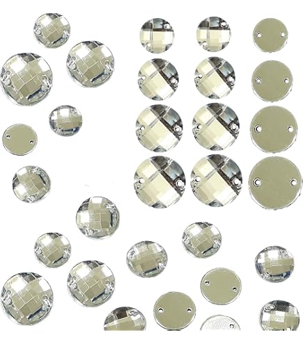 40 Pierres à Coudre Acryliques Facettées - 15mm, Rondes, Couleur Violet, Pour Création De Bijoux